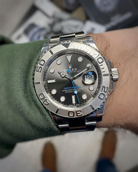 rolex yacht master rhodium 42|rolex yacht master 40 thickness.